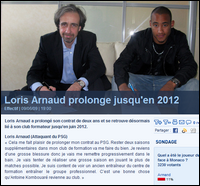 Transferts : Loris Arnaud prolonge au PSG jusqu'en 2012 
