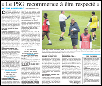 Kombouaré fait un premier bilan du PSG 