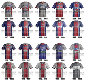 Historique des maillots du PSG : les années 1990 